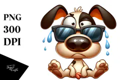 Cartoony Dog with Sunglasses PNG Product Image 1