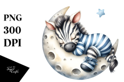 Sleeping Moon Sticker Clipart Product Image 1