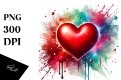 Glossy Red Heart PNG Product Image 1