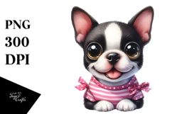 Happy Cute Boston Terrier PNG Product Image 1