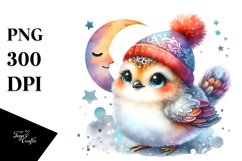 Colorful Smiling Ptarmigan Moon Clipart Product Image 1