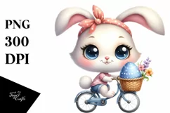 Bike Bunny Egg Flower, Clipart |T-shirt, Mug PNG Product Image 8