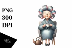 Watercolor Tea Cup Chair Sublimation Clipart Product Image 1