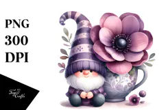 Vibrant GNOME with Violet Ornament PNG Product Image 1