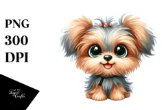 Cute Cartoon Yorkipoo PNG Product Image 1