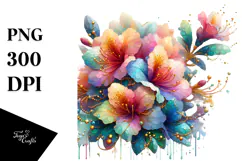 Colorful Glossy Rhododendron PNG Product Image 1