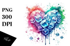 Colorful Ice Hearts, PNG Product Image 1