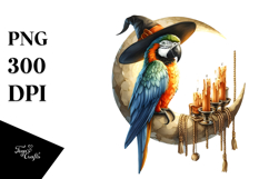 Watercollor Macaw Dressed for Halloween Product Image 1