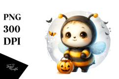 Cute Baby Bee Standing on Flower, Transparent PNG Product Image 1