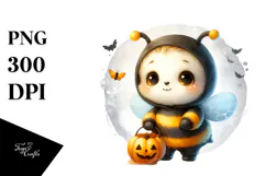 Cute Baby Bee Standing on Flower, Transparent PNG Product Image 1