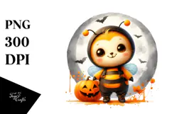 Digital Baby Bee Halloween PNG Product Image 1