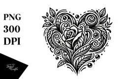 Tattoo Style Heart PNG Product Image 1