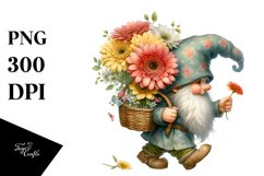 Detailed Gnome with Gerbera Bouquet Product Image 3
