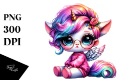 Cute Baby Unicorn PNG Product Image 1