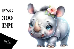 Baby Rhino Sleeping PNG Product Image 1