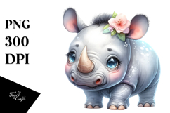 Baby Rhino Sleeping PNG Product Image 1