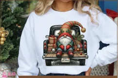 Christmas Gnome vintage truck, Happy Holidays Gnome truck Product Image 5
