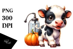 Vibrant Baby Cow Watercolor Drawing Sublimation Clipart Product Image 1