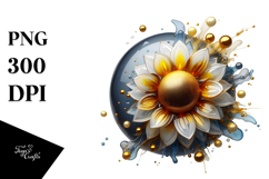 Abstract Sunflower PNG Product Image 1