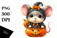 cute Baby Mouse Halloween Pumpkin | Sublimation | Clipart Product Image 1