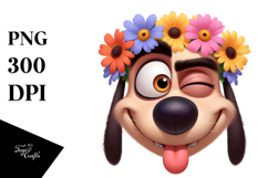 Flower Crown Dog, Balanced PNG Product Image 1