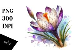 Detailed Wooden Crocus | Summer Clipart Product Image 1