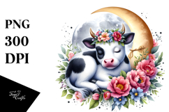 Sleeping Moon Sticker Clipart Product Image 1