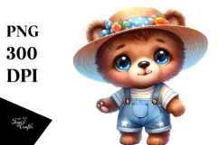Cute Baby Bear with Singer Look, PNG Product Image 1