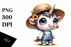 Watercolor Expressive Cow in Shoes | Clipart Product Image 3
