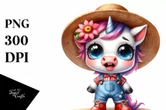 Watercolor Expressive Cow in Shoes | Clipart Product Image 3