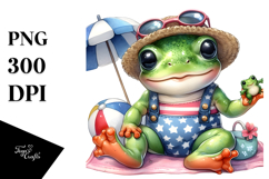 Beach Party Frog, Transparent PNG Product Image 1