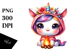 cute Unicorn Campfire PNG Product Image 1