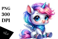 Cute Baby Unicorn PNG Product Image 1