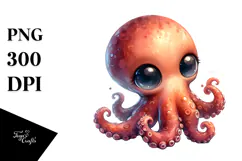 baby,octopus,shy baby octopus,transparent background Product Image 1