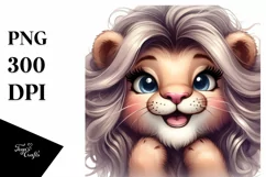 Funny Lion Diva Look Watercolor Clipart Product Image 3