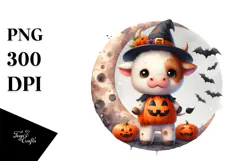 Cute Baby Cow with Halloween Costume, Transparent PNG Product Image 1
