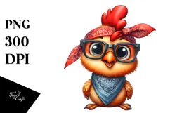 Funny Rooster Chick Bandana | Sublimation | Clipart Product Image 1
