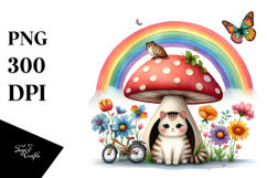 Colorful CAT House Rainbow Illustration Product Image 1
