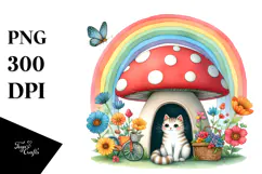 Colorful CAT House Rainbow Illustration Product Image 1