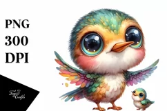 cute Baby Hummingbird with Big Eyes | Clipart Product Image 1