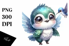 cute Baby Hummingbird with Big Eyes | Clipart Product Image 3