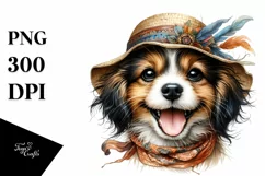 Funny Puppy Wind Watercolor Clipart Product Image 1
