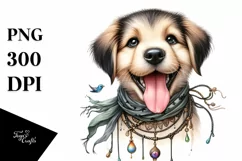 Funny Puppy Wind Watercolor Clipart Product Image 3