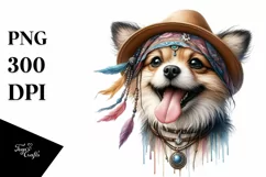 Funny Puppy Wind Watercolor Clipart Product Image 3