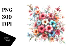 Jar Hawaiian Flowers Illustration Sublimation Clipart Product Image 1