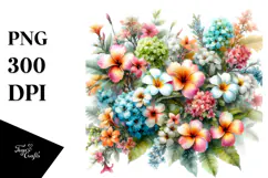 Jar Hawaiian Flowers Illustration Sublimation Clipart Product Image 1