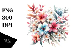 Jar Hawaiian Flowers Illustration Sublimation Clipart Product Image 1