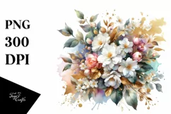 Colorful Bouquet Jasmine | Sublimation Clipart Product Image 1