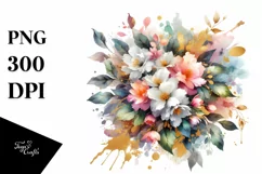 Colorful Bouquet Jasmine | Sublimation Clipart Product Image 3