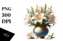 Shiny Filled Artistic Begonia Lily | Clipart Product Image 3